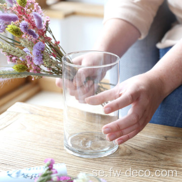 Cylinderglasvas transparent enkla blomma glasvaser